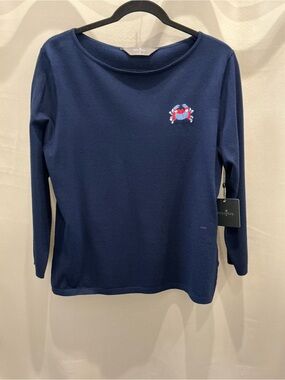 Belyn Key Bardot Sweater Navy